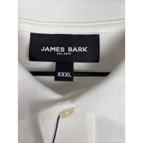 James Bark Men's Regular Fit Polo Shirt XXXL White Pima Cotton Embroidered NWT - Picture 7 of 11